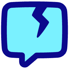 Chat Bubble Crack Square Icon from Plump Pop Set