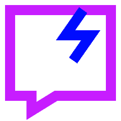 Chat Bubble Crack Square Icon from Sharp Neon Set