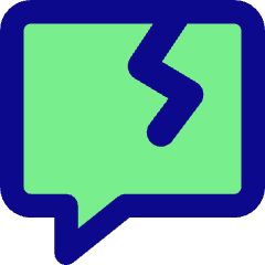 Chat Bubble Crack Square Icon from Core Pop Set