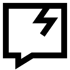 Chat Bubble Crack Square Icon from Sharp Line Set