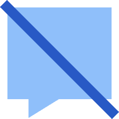 Chat Bubble Disable Square Icon from Sharp Flat Set
