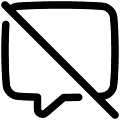Chat Bubble Disable Square Icon from Plump Line Set