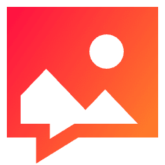 Chat Bubble Mms Media Photo Icon from Sharp Gradient Set