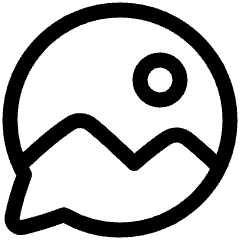 Chat Bubble Mms Media Photo Circle Icon from Plump Line Set