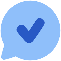 Chat Bubble Oval Check Icon from Plump Flat Set