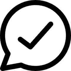 Chat Bubble Oval Check Icon from Core Line Set