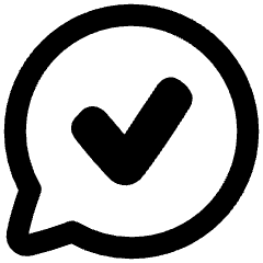 Chat Bubble Oval Check Icon from Plump Remix Set