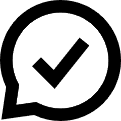 Chat Bubble Oval Check Icon from Sharp Remix Set