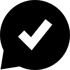 Chat Bubble Oval Check Icon from Sharp Solid Set