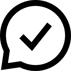 Chat Bubble Oval Check Icon from Sharp Line Set