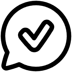 Chat Bubble Oval Check Icon from Plump Line Set