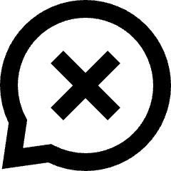 Chat Bubble Oval Delete Icon from Sharp Remix Set