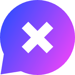 Chat Bubble Oval Delete Icon from Sharp Gradient Set