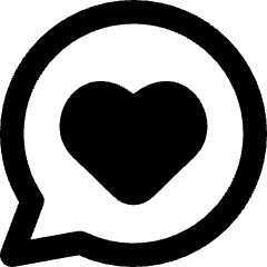 Chat Bubble Oval Favorite Heart Icon from Core Remix Set