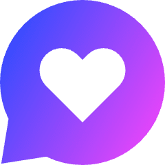 Chat Bubble Oval Favorite Heart Icon from Sharp Gradient Set