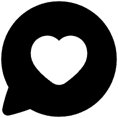 Chat Bubble Oval Favorite Heart Icon from Plump Solid Set