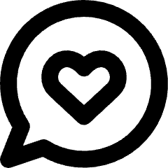 Chat Bubble Oval Favorite Heart Icon from Micro Line Set