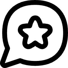 Chat Bubble Oval Favorite Star Icon from Flex Line Set