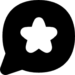 Chat Bubble Oval Favorite Star Icon from Flex Solid Set