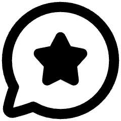 Chat Bubble Oval Favorite Star Icon from Plump Remix Set