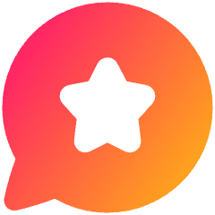 Chat Bubble Oval Favorite Star Icon from Plump Gradient Set