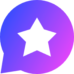 Chat Bubble Oval Favorite Star Icon from Sharp Gradient Set