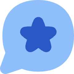 Chat Bubble Oval Favorite Star Icon from Flex Flat Set