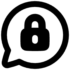Chat Bubble Oval Lock Icon from Plump Remix Set