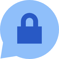 Chat Bubble Oval Lock Icon from Sharp Flat Set
