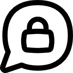 Chat Bubble Oval Lock Icon from Flex Line Set
