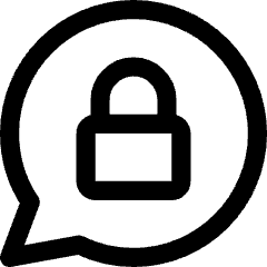 Chat Bubble Oval Lock Icon from Core Line Set