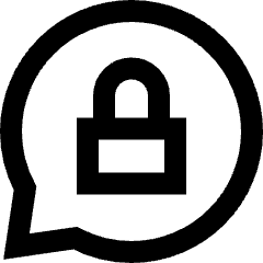 Chat Bubble Oval Lock Icon from Sharp Line Set