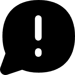 Chat Bubble Oval Warning Icon from Flex Solid Set