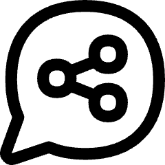 Chat Bubble Share Reviews Circle Icon from Flex Line Set