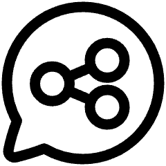 Chat Bubble Share Reviews Circle Icon from Plump Line Set