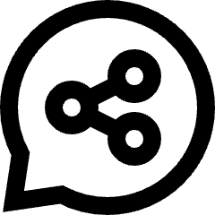 Chat Bubble Share Reviews Circle Icon from Sharp Line Set