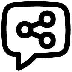 Chat Bubble Share Reviews Icon from Flex Line Set