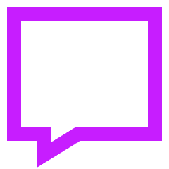 Chat Bubble Square Icon from Sharp Neon Set