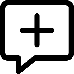 Chat Bubble Square Add Icon from Core Line Set