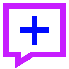 Chat Bubble Square Add Icon from Sharp Neon Set