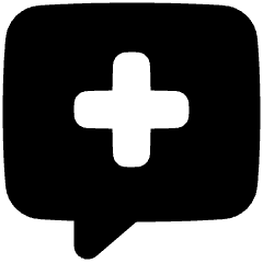 Chat Bubble Square Add Icon from Plump Solid Set