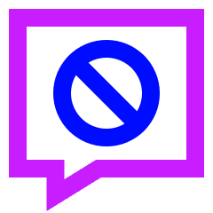 Chat Bubble Square Block Icon from Sharp Neon Set