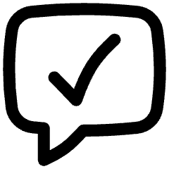 Chat Bubble Square Check Icon from Flex Line Set
