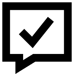 Chat Bubble Square Check Icon from Sharp Remix Set