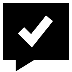 Chat Bubble Square Check Icon from Sharp Solid Set