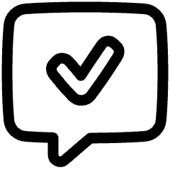 Chat Bubble Square Check Icon from Plump Line Set