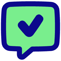 Chat Bubble Square Check Icon from Plump Pop Set