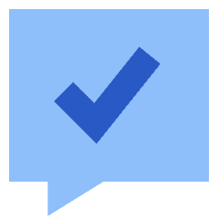 Chat Bubble Square Check Icon from Sharp Flat Set