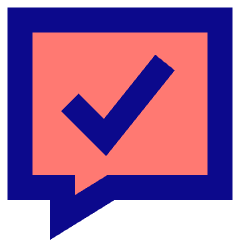 Chat Bubble Square Check Icon from Sharp Pop Set
