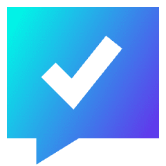 Chat Bubble Square Check Icon from Sharp Gradient Set